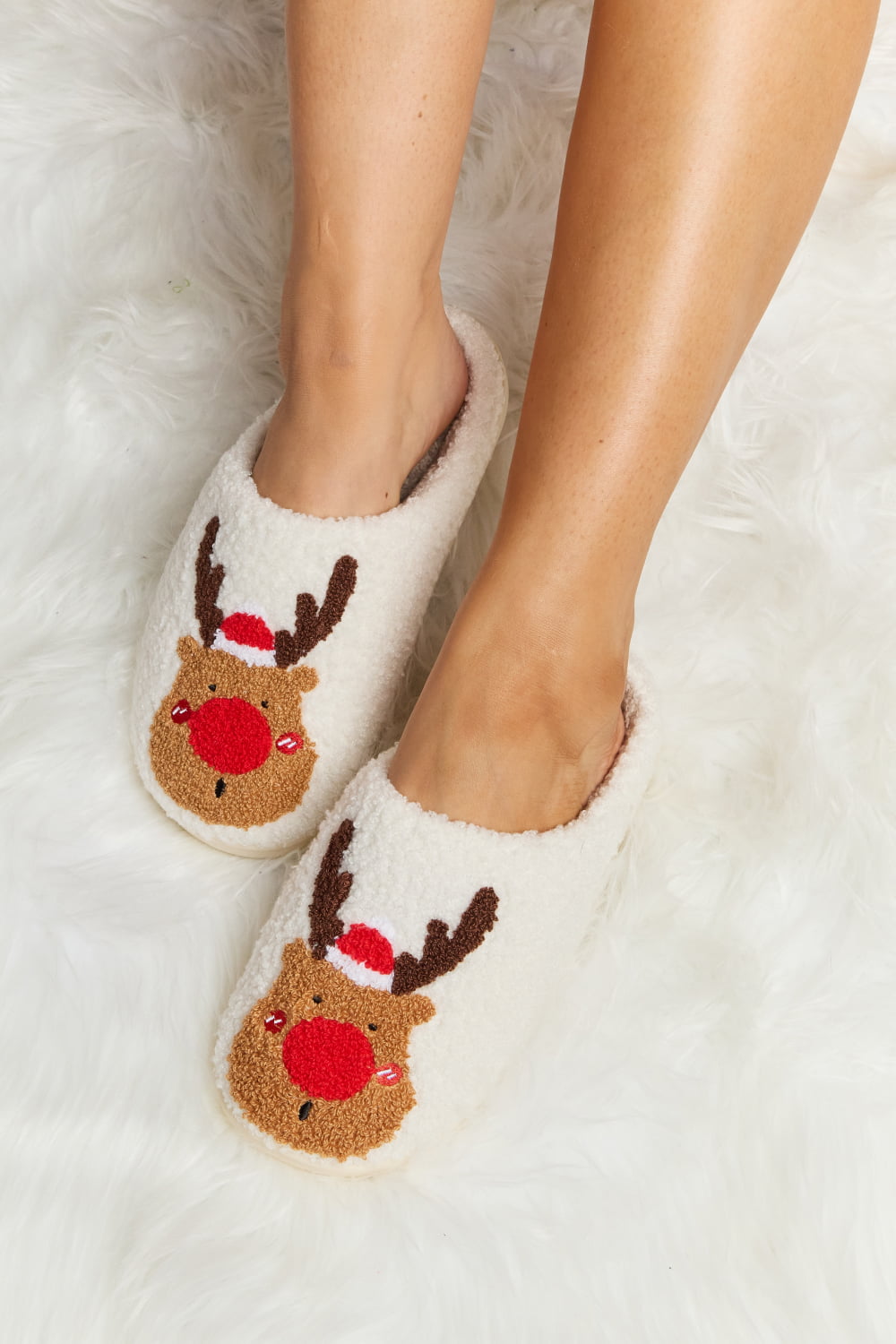 Melody Rudolph Print Plush Slide Slippers (Color Options)