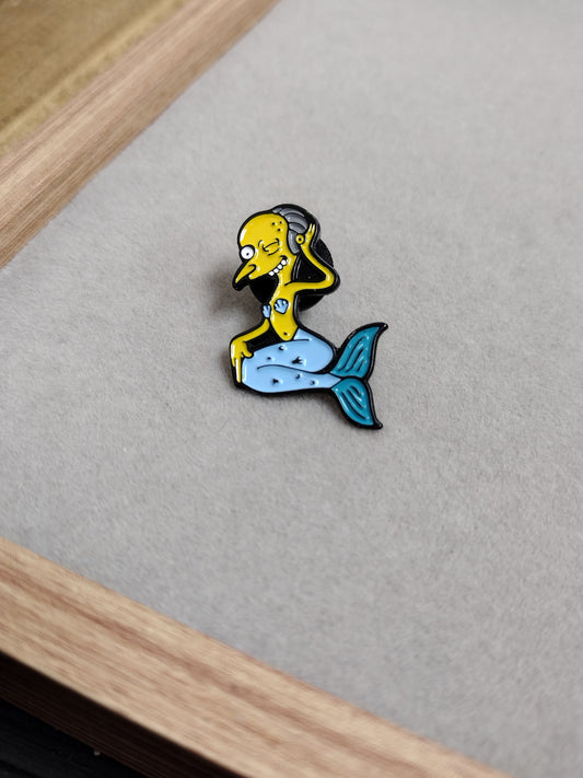 The Simpsons Mr Burns Mermaid Enamel Pin