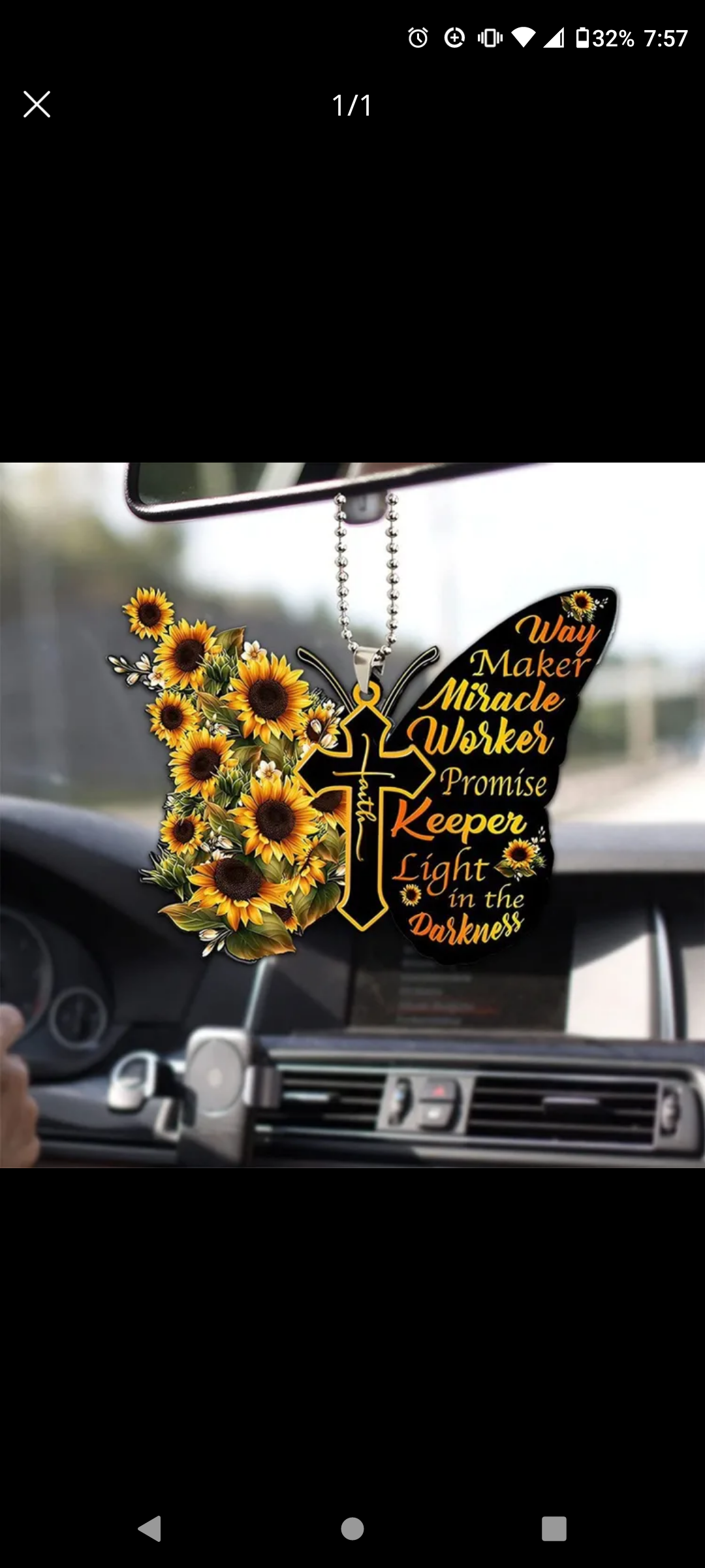 Sunflower Waymaker Butterfly Ornament/Car Hanger