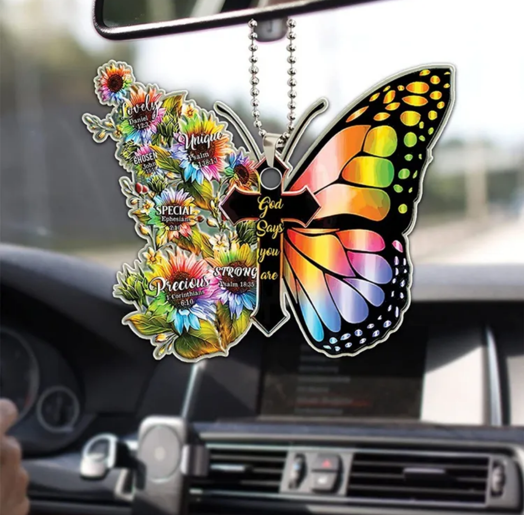 God Says You Are Butterfly Ornament/Car Hanger