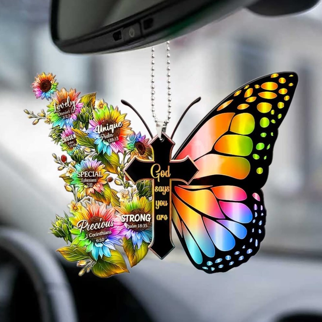 God Says You Are Butterfly Ornament/Car Hanger