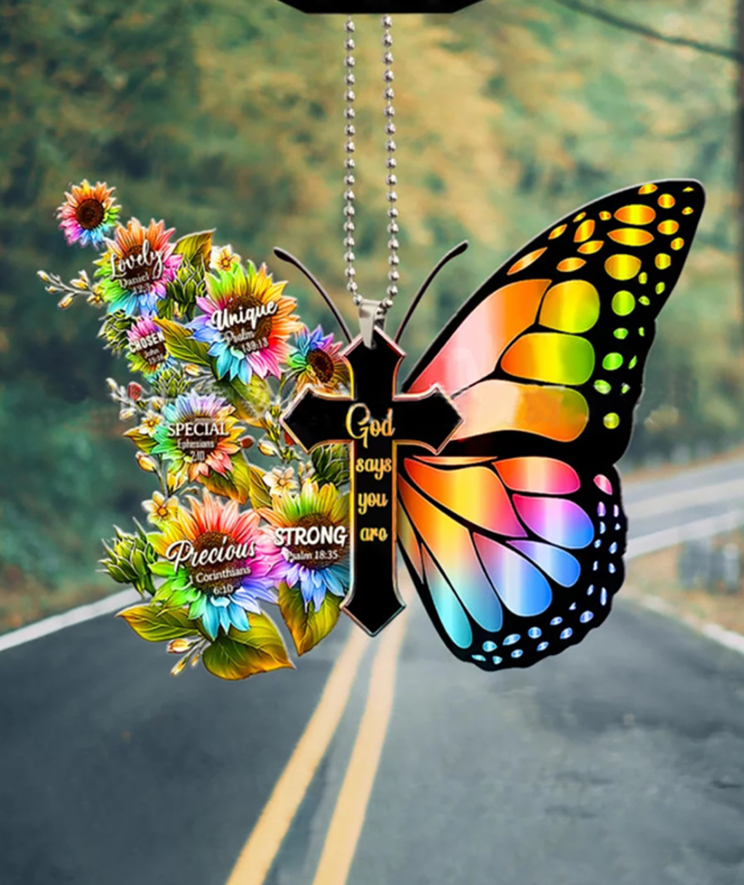 God Says You Are Butterfly Ornament/Car Hanger