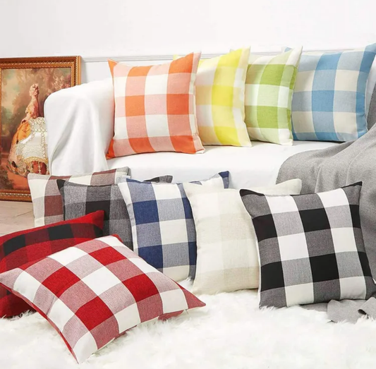 Set of Two Buffalo Plaid Pillowcases