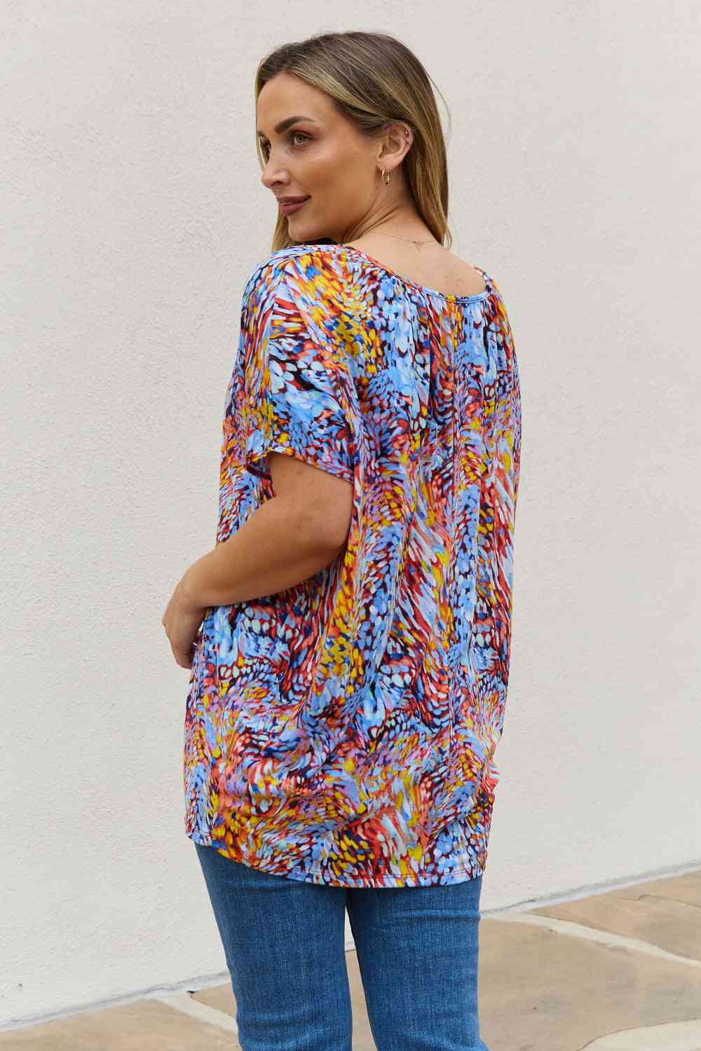 Be Stage Printed Dolman Flowy Top (S or M)