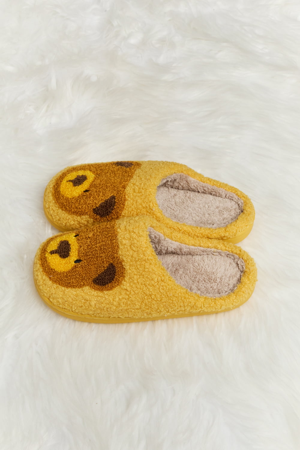 Melody Teddy Bear Print Plush Slide Slippers (Color Options)