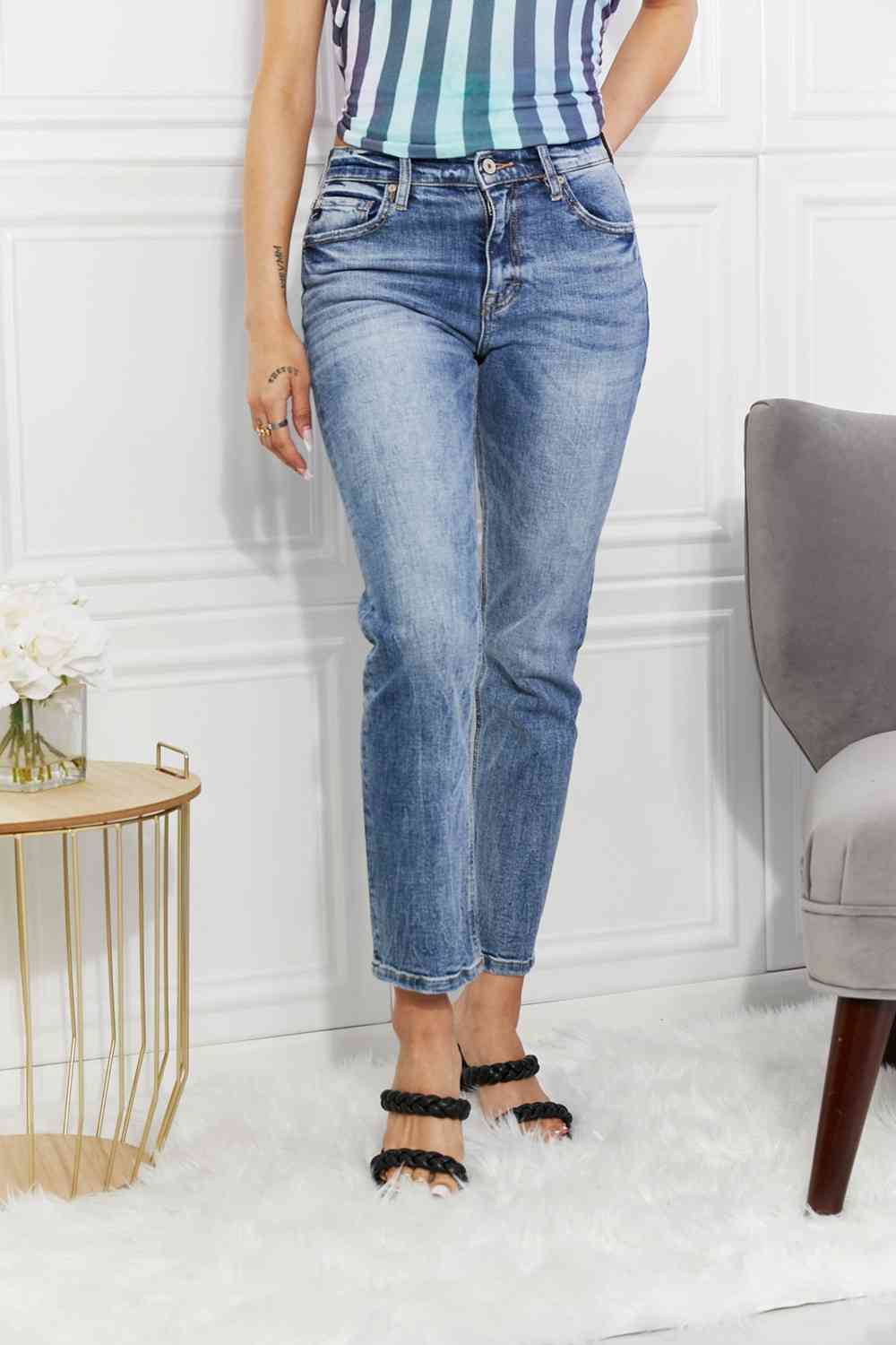 Kancan Amara High Rise Slim Straight Jeans (0, 1, 3, 5, 20w or 22w)