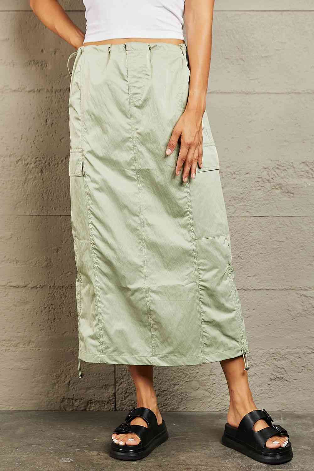 HYFVE Just In Time High Waisted Cargo Midi Skirt (S, M or L)