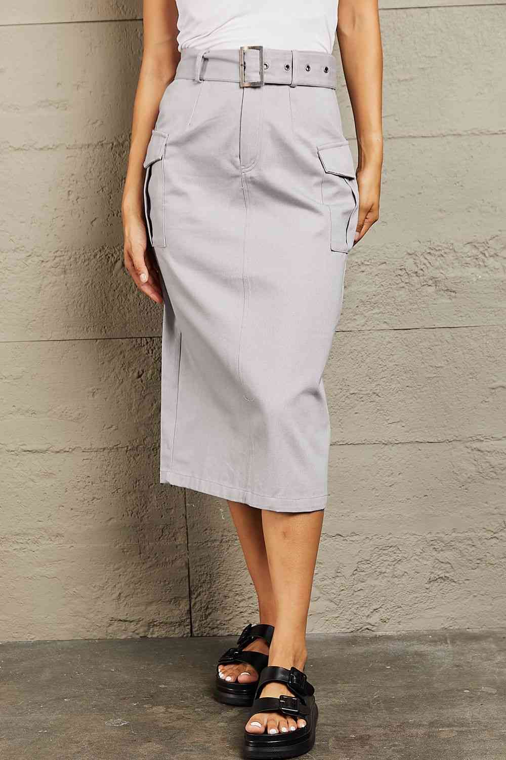 HYFVE Professional Poise Buckled Midi Skirt (S, M or L)