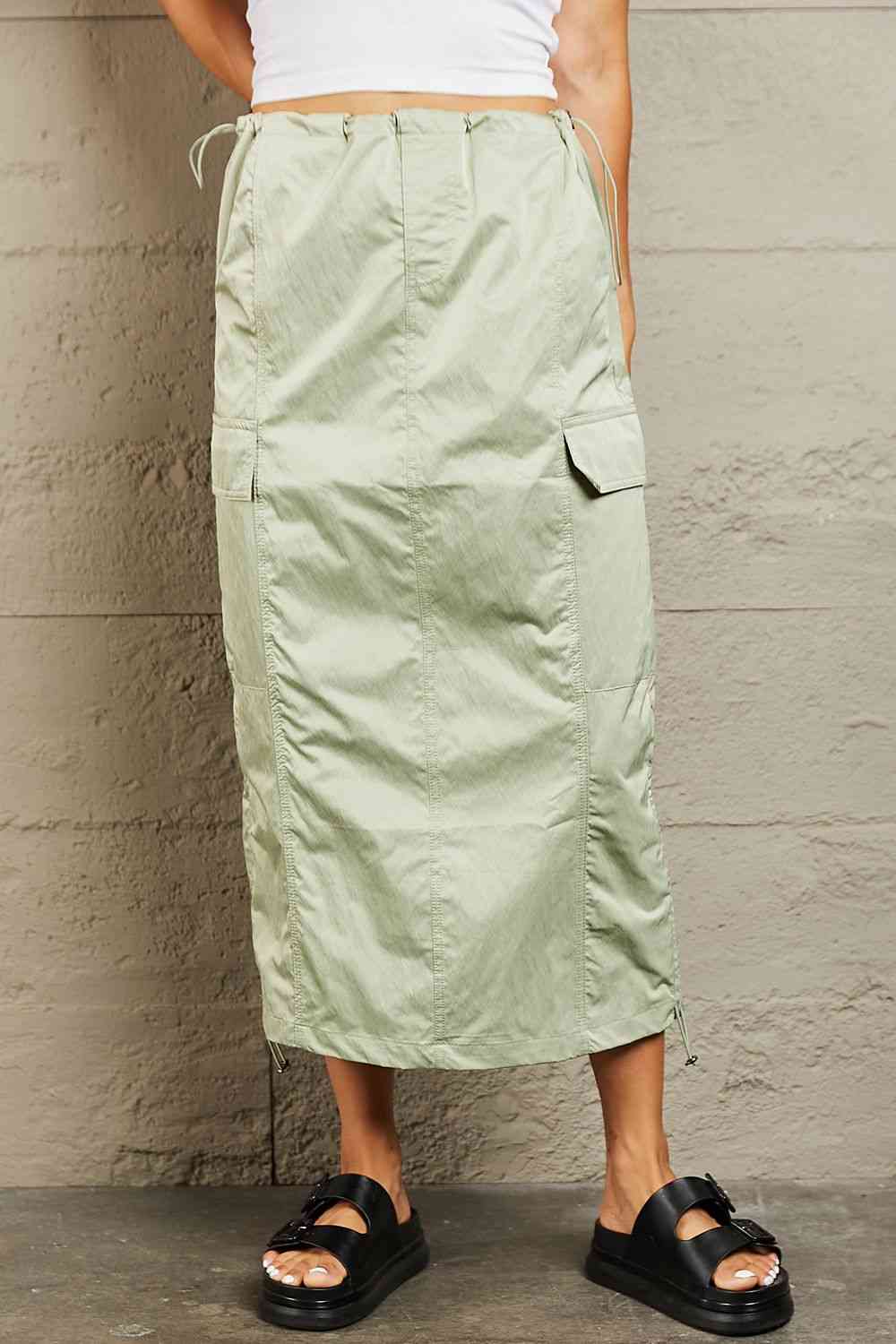 HYFVE Just In Time High Waisted Cargo Midi Skirt (S, M or L)