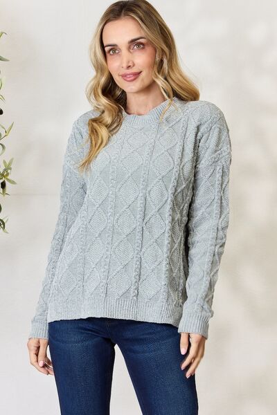 BiBi Cable Knit Round Neck Sweater (S or M)