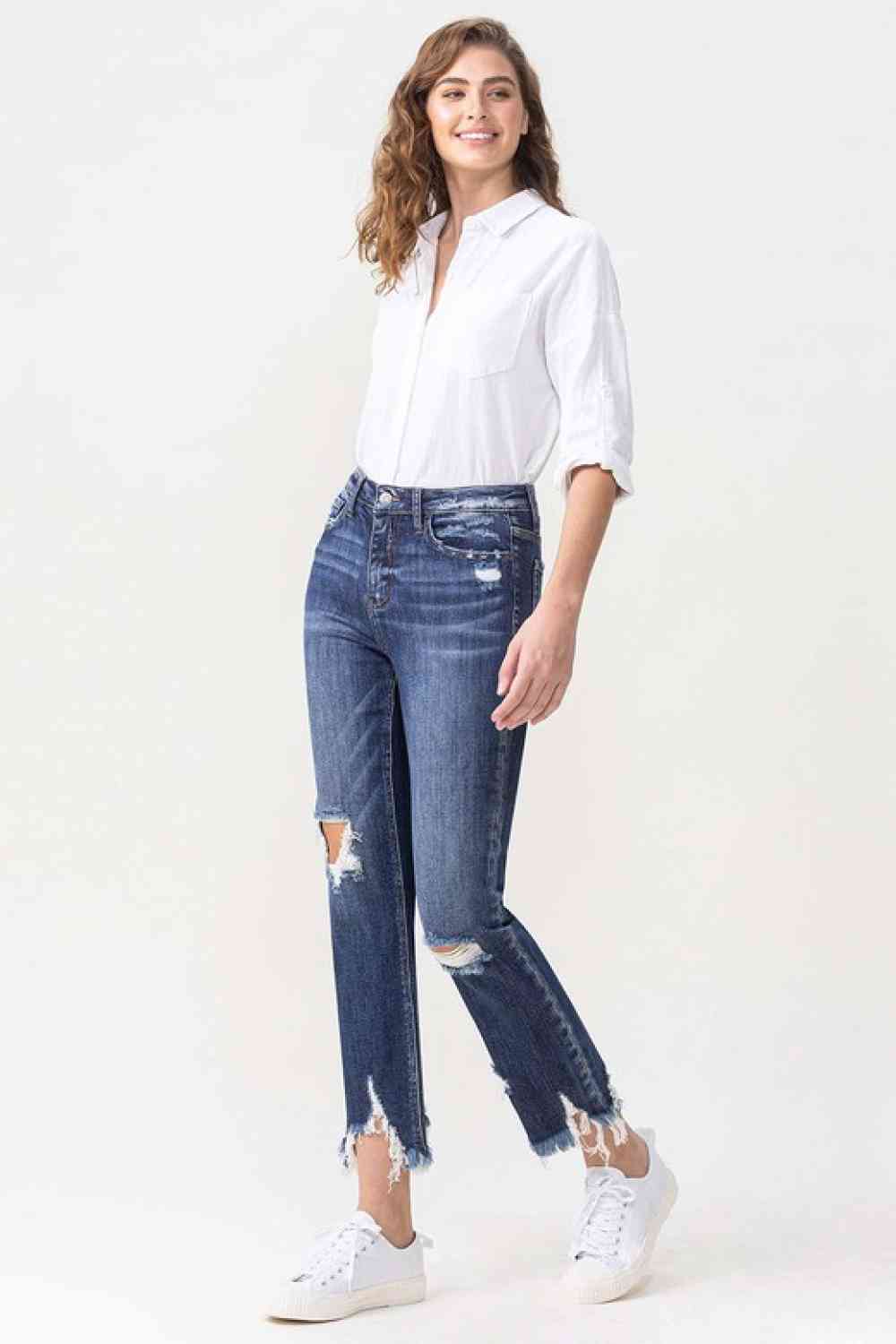 Lovervet Jackie High Rise Crop Straight Leg Jeans (28, 14w, 20w or 22w)