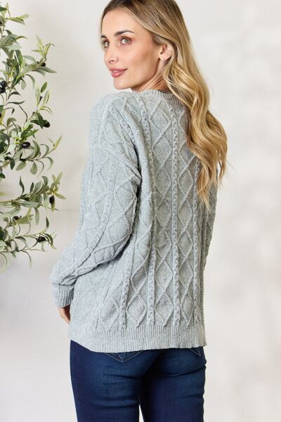 BiBi Cable Knit Round Neck Sweater (S or M)