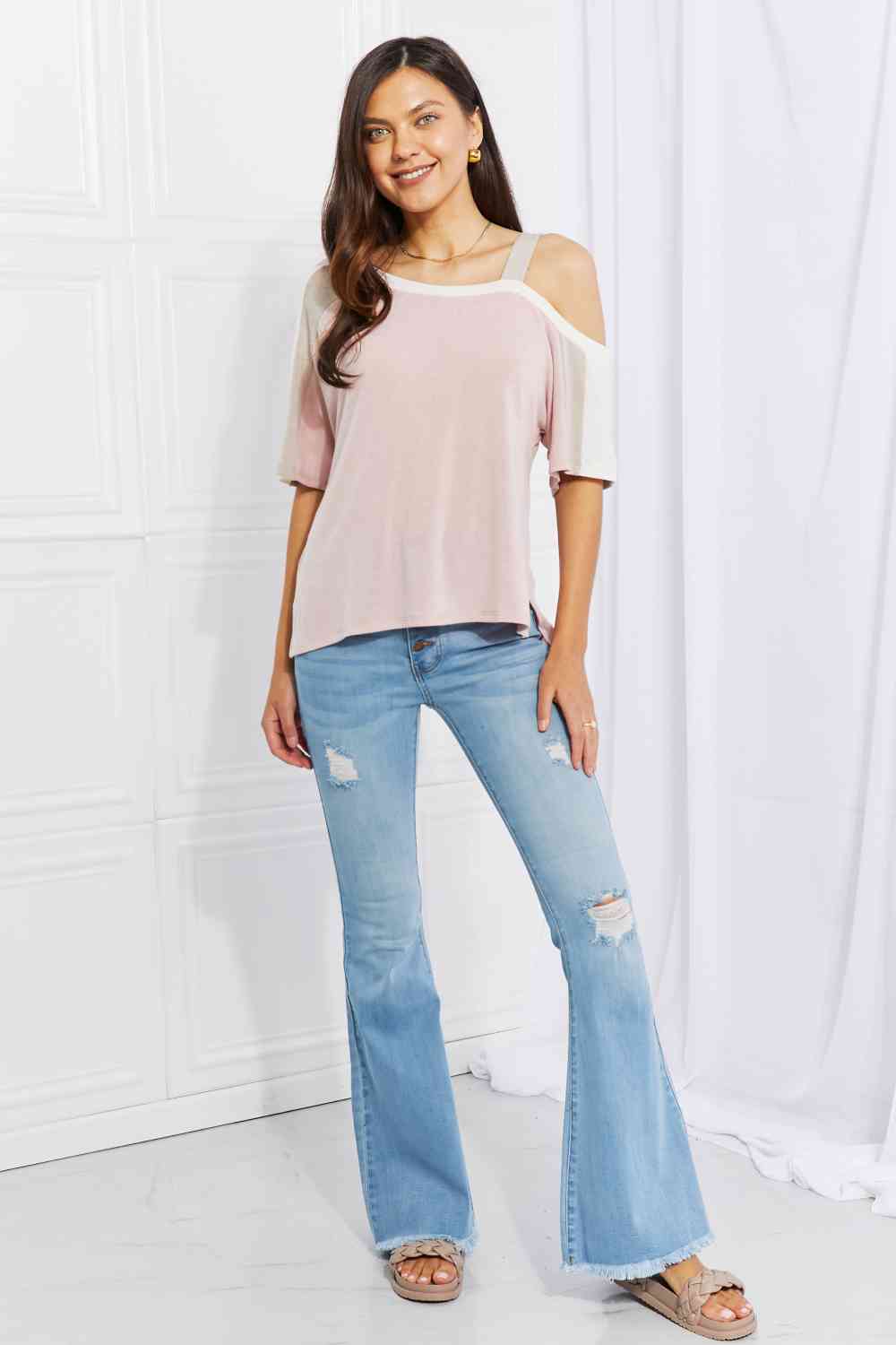 Andree by Unit Something Simple Cold Shoulder Tee (S or 2X)