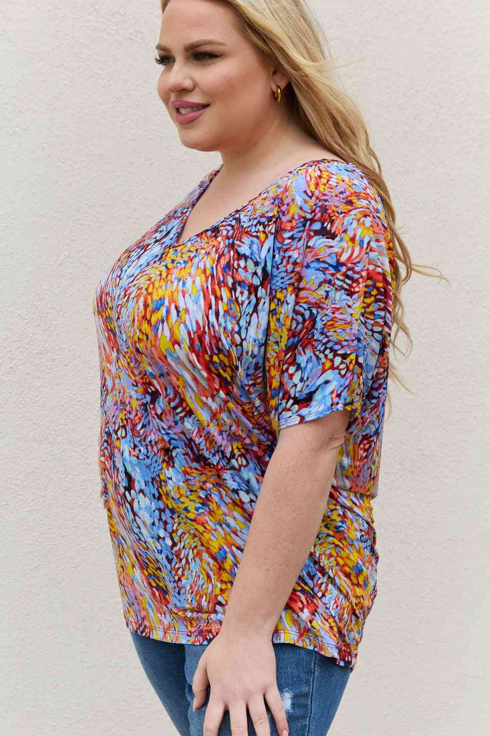 Be Stage Printed Dolman Flowy Top (S or M)