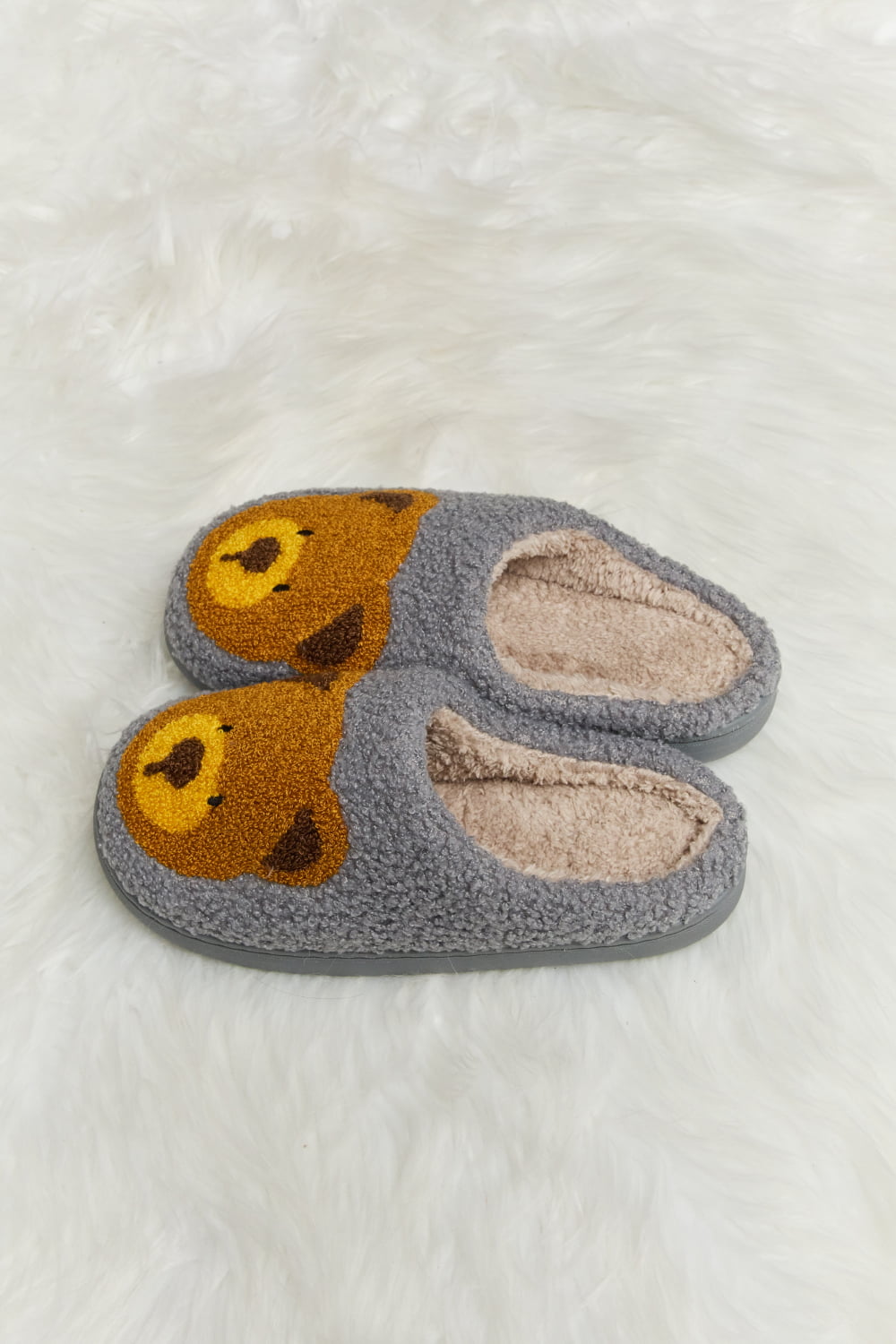 Melody Teddy Bear Print Plush Slide Slippers (Color Options)