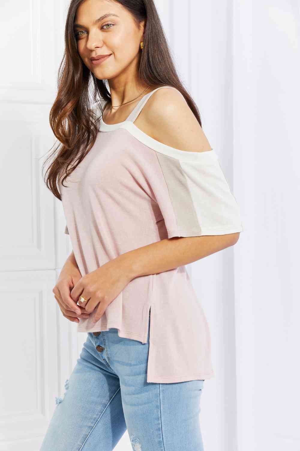 Andree by Unit Something Simple Cold Shoulder Tee (S or 2X)