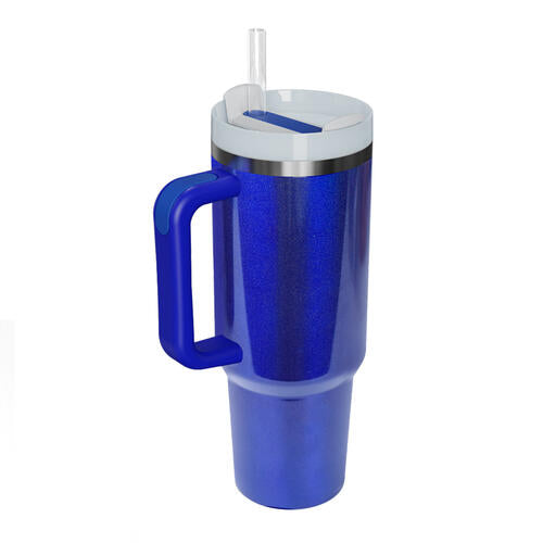 Stainless Steel Tumbler with Handle and Straw (Color Options)