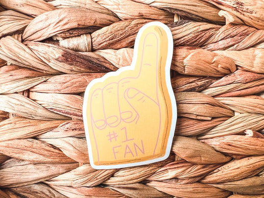 #1 Fan Foam Hand Die Cut Sticker