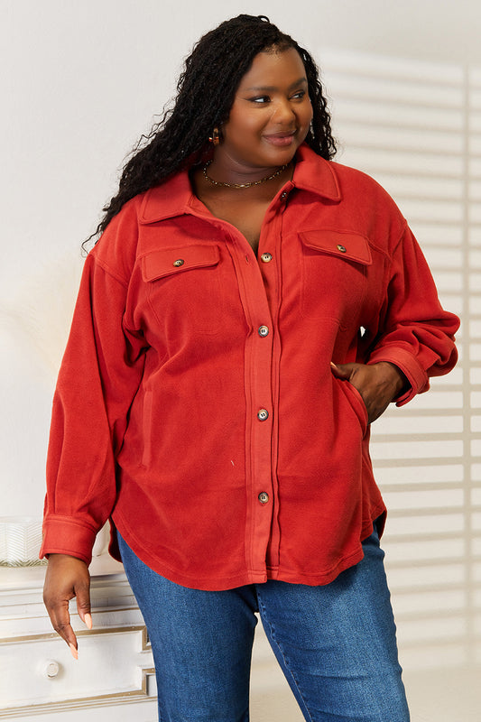 Heimish Cozy Girl Full Size Button Down Shacket (M, L or 2x)