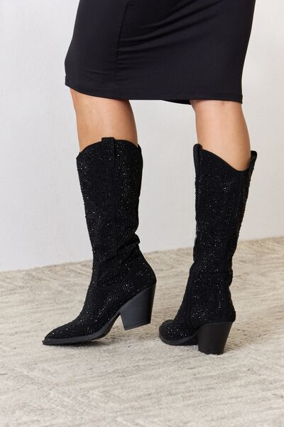 Forever Link Rhinestone Knee High Cowboy Boots (6, 6.5 or 8.5)