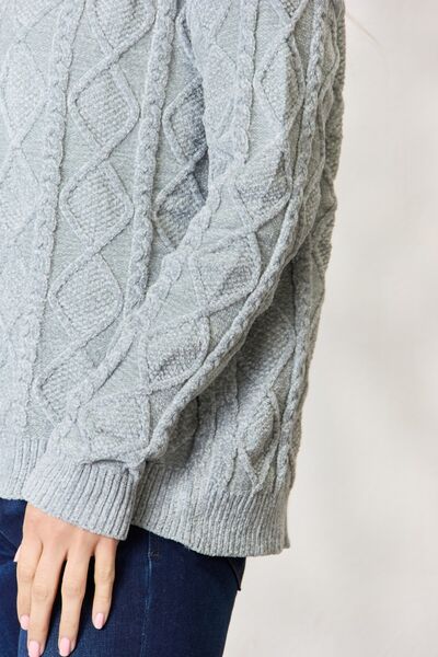 BiBi Cable Knit Round Neck Sweater (S or M)