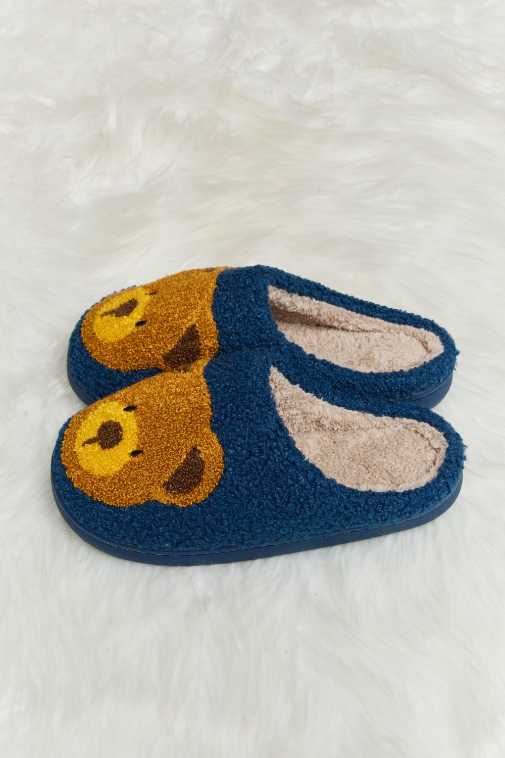 Melody Teddy Bear Print Plush Slide Slippers (Color Options)