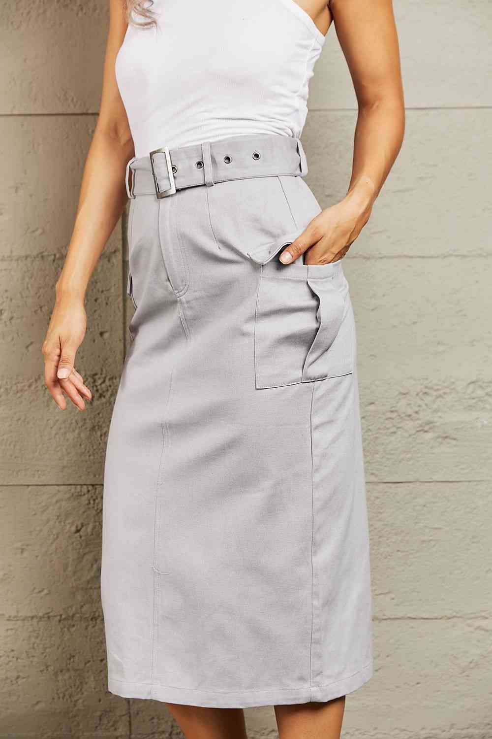 HYFVE Professional Poise Buckled Midi Skirt (S, M or L)