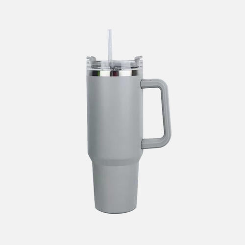 Stainless Steel Tumbler with Handle and Straw (Color Options)