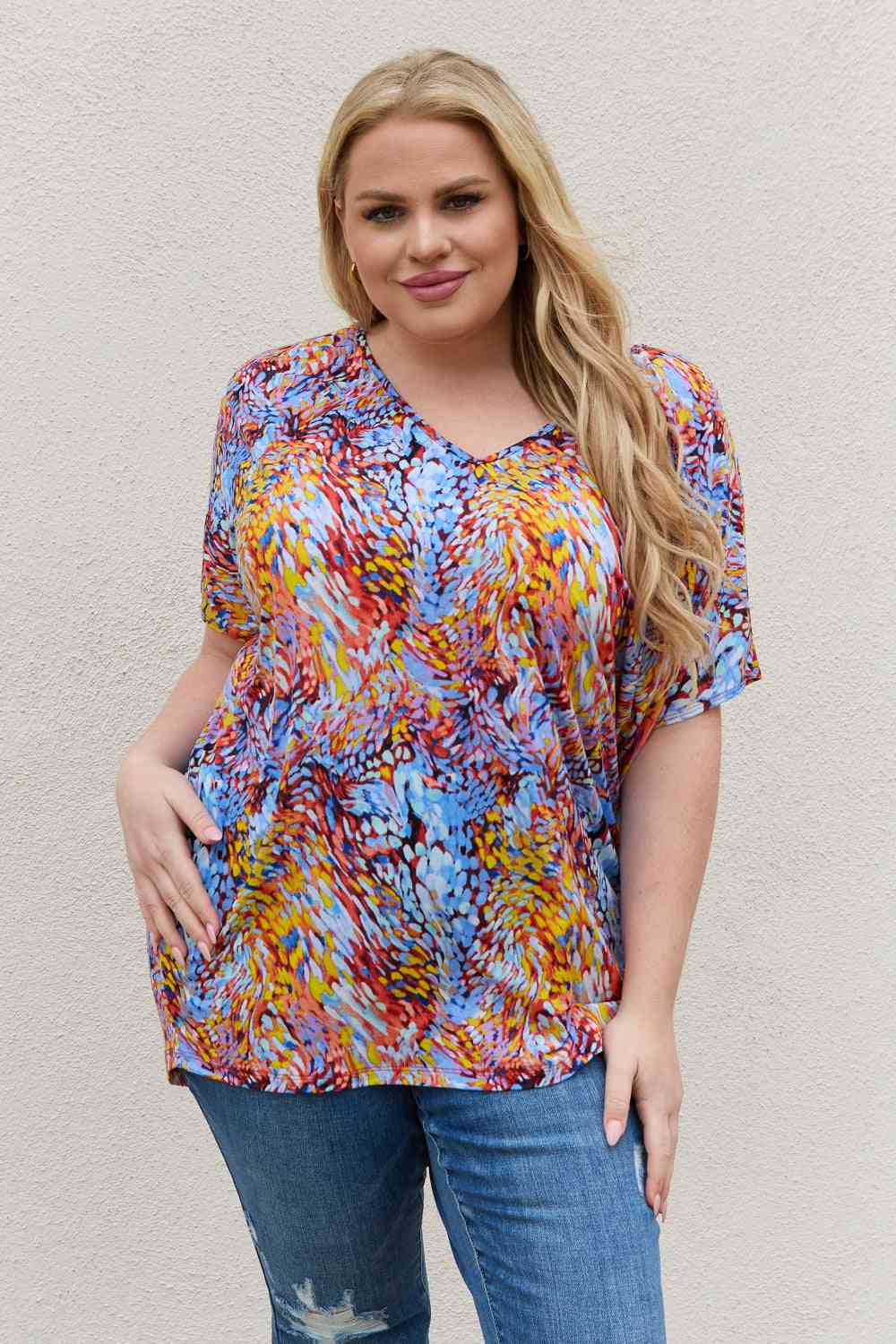 Be Stage Printed Dolman Flowy Top (S or M)