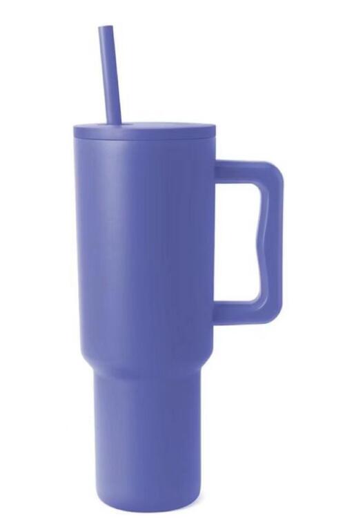 Monochromatic Stainless Steel Tumbler with Matching Straw (Color Options)