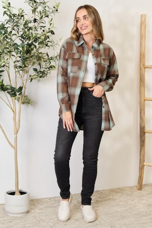 Plaid Dropped Shoulder Shirt (S, M or L)