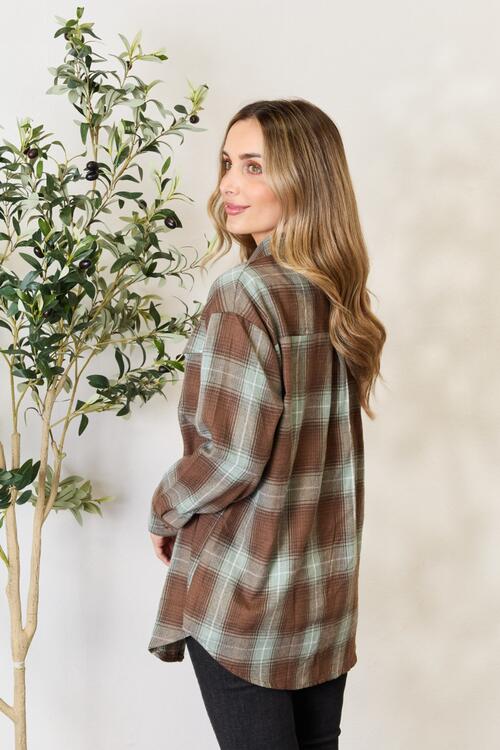 Plaid Dropped Shoulder Shirt (S, M or L)