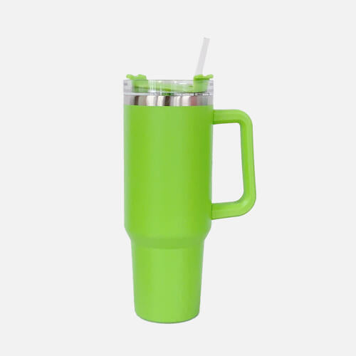 Stainless Steel Tumbler with Handle and Straw (Color Options)