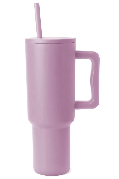 Monochromatic Stainless Steel Tumbler with Matching Straw (Color Options)