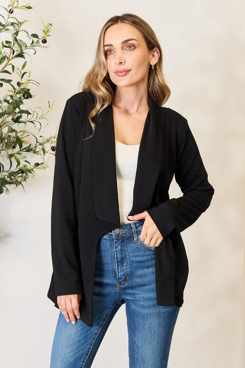 Heimish Full Size Open Front Long Sleeve Blazer (S, M, 2x or 3x)