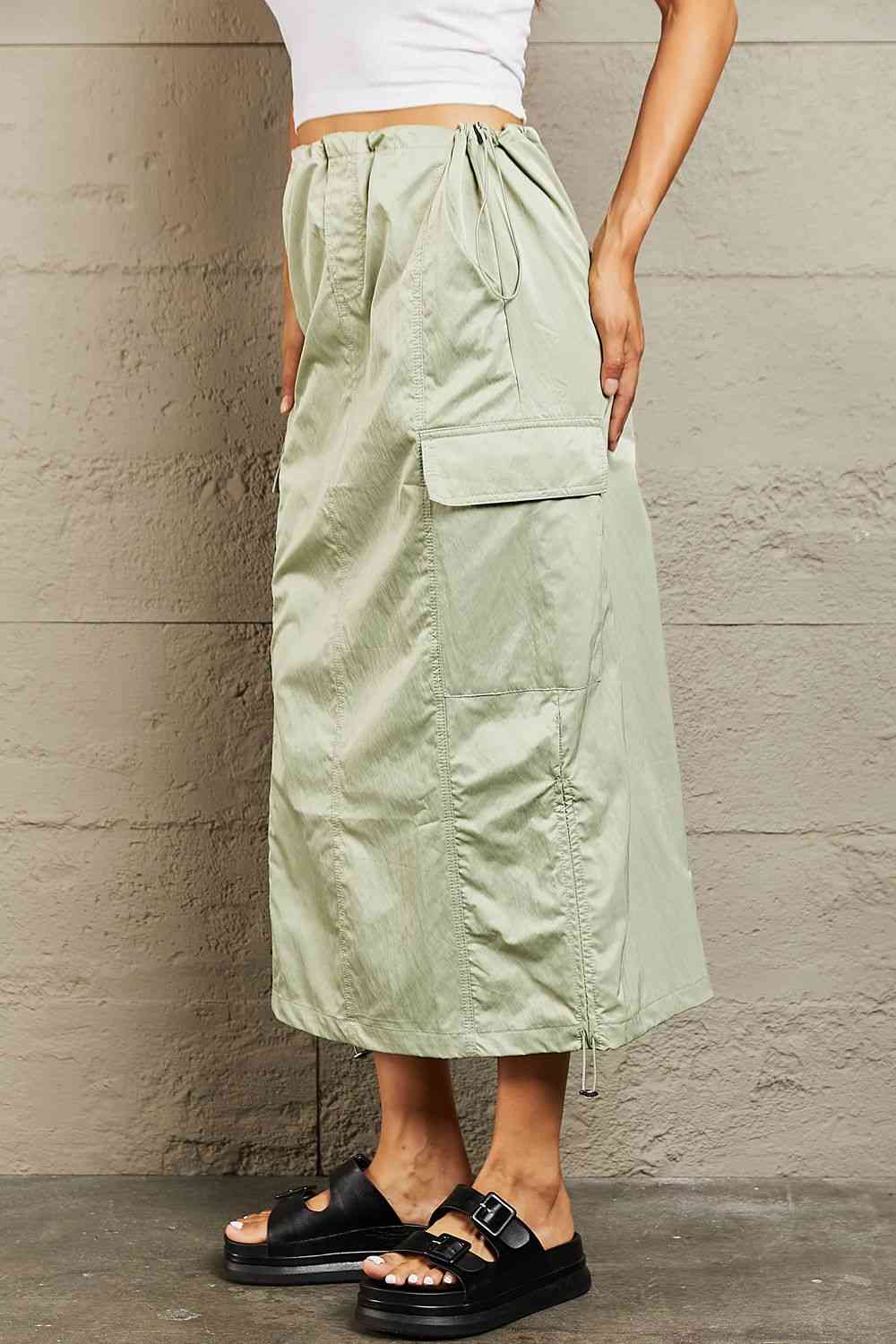 HYFVE Just In Time High Waisted Cargo Midi Skirt (S, M or L)