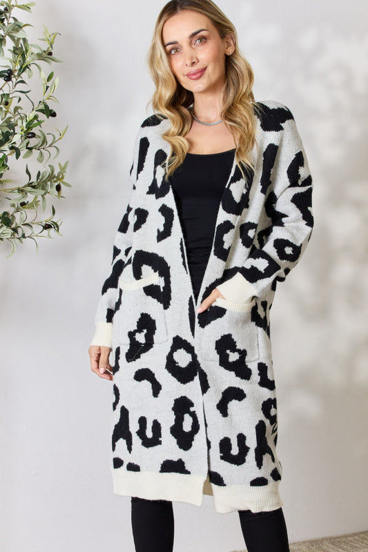 BiBi Leopard Open Front Cardigan (S or M)