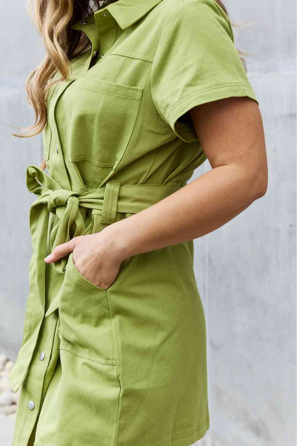 Jade By Jane Stick With Me Full Size Button Down Dress (S, M, 2X or 3X)