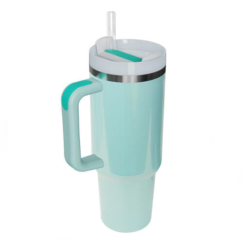 Stainless Steel Tumbler with Handle and Straw (Color Options)