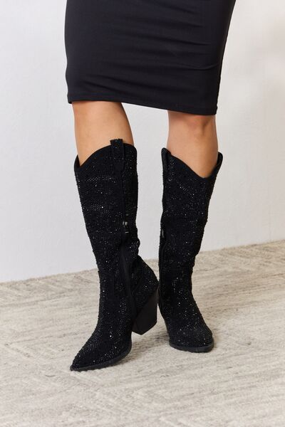 Forever Link Rhinestone Knee High Cowboy Boots (6, 6.5 or 8.5)