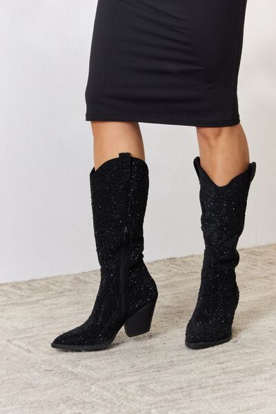 Forever Link Rhinestone Knee High Cowboy Boots (6, 6.5 or 8.5)