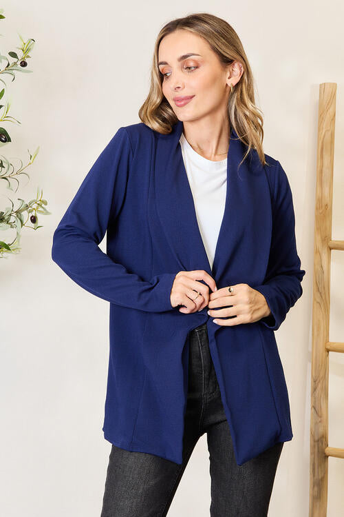 Heimish Full Size Statement Neck Open Front Blazer (S, M, 2x or 3x)