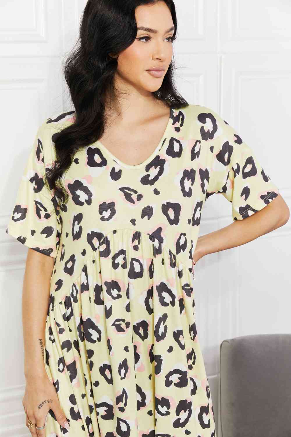 BOMBOM Take It Easy Animal Print Dress (S or XL)