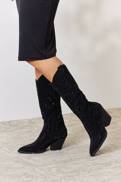 Forever Link Rhinestone Knee High Cowboy Boots (6, 6.5 or 8.5)